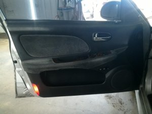 2002-2005 Hyundai Sonata Black Door Interior Trim Panel with Power Windows and Locks - Front, Left (Driver) (Used OEM)