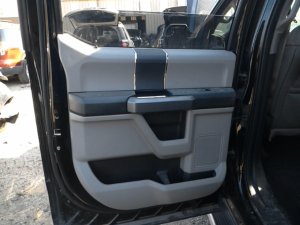 2015-2020 Ford F-150 Gray Door Interior Trim Panel - Rear, Right (Passenger) (Used OEM)