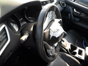 2014-2016 Nissan Rogue Black Tilt Steering Column with Cruise and Radio Controls (Used OEM)