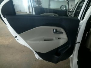 2012-2017 Kia Rio Tan Door Interior Trim Panel with Power Windows and Locks - Rear, Right (Passenger) (Used OEM)