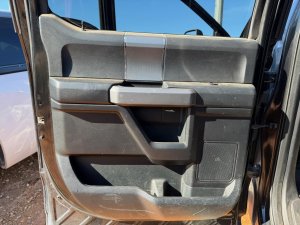 2015-2020 Ford F-150 Black Door Interior Trim Panel with Power Windows and Locks - Rear, Left (Driver) (Used OEM)