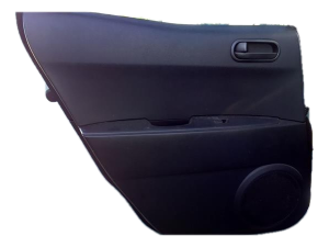 2007-2012 Mazda CX-7 Black Front Door Interior Trim Panel with Power Windows and Locks - Rear, Left (Driver) (Used OEM)