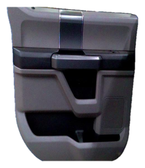 2015-2020 Ford F-150 Gray Door Interior Trim Panel with Power Windows and Locks - Rear, Left (Driver) (Used OEM)
