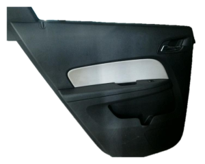 2010-2017 GMC Terrain Black Door Interior Trim Panel with Power Windows and Locks - Rear, Left (Driver) (Used OEM)
