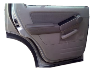 2006-2010 Ford Explorer Tan Front Door Interior Trim Panel with Power Windows and Locks - Rear, Left (Driver) (Used OEM)
