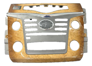 2011-2013 INFINITI QX56 Brown Center Dash Woodgrain Trim Bezel with Clock (Used OEM)