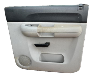 2007-2014 GMC Sierra 2500 HD Gray Door Interior Trim Panel with Power Windows and Locks - Rear, Right (Passenger) (Used OEM)
