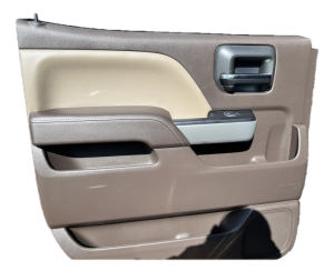 2015-2019 GMC Sierra 2500 HD Tan Door Interior Trim Panel with Power Windows and Locks - Rear, Left (Driver) (Used OEM)