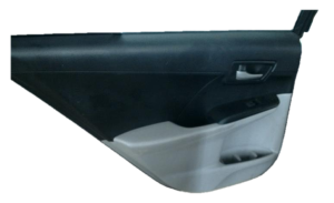 2012-2014 Toyota Camry Gray Door Interior Trim Panel with Power Windows and Locks - Rear, Left (Driver) (Used OEM)