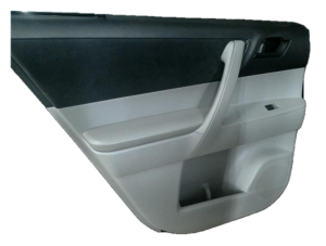 2008-2013 Toyota Highlander Gray Door Interior Trim Panel with Power Windows and Locks - Rear, Left (Driver) (Used OEM)