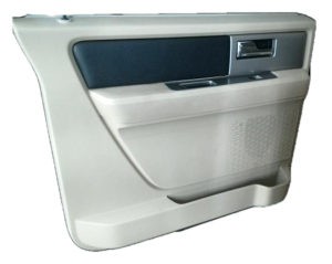 2015-2017 Lincoln Navigator Tan Door Interior Trim Panel with Power Windows and Locks - Rear, Left (Driver) (Used OEM)