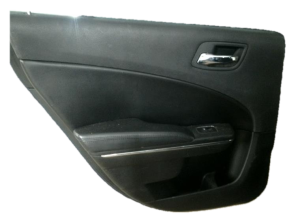 2011-2014 Chrysler 300 Black Door Interior Trim Panel with Power Windows and Locks - Rear, Left (Driver) (Used OEM)