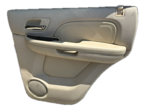 2007-2014 GMC Yukon Tan Front Door Interior Trim Panel with Power Windows - Rear, Right (Passenger) (Used OEM)