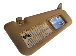 2007-2009 Lexus ES350 Tan Illuminated Vanity Mirror Sun Visor - Right (Passenger) (Used OEM)