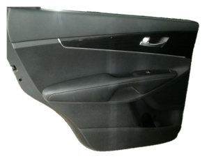 2016-2020 Kia Sorento Black Door Interior Trim Panel with Power Windows and Locks - Rear, Left (Driver) (Used OEM)