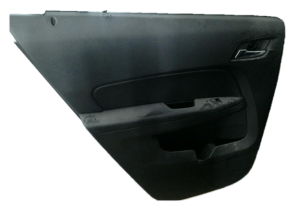 2010-2017 GMC Terrain Black Door Interior Trim Panel with Power Windows and Locks - Rear, Left (Driver) (Used OEM)