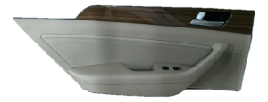 2015-2017 Hyundai Sonata Tan Door Interior Trim Panel with Sunshade - Rear, Left (Driver) (Used OEM)