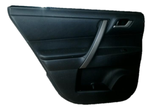 2008-2013 Toyota Highlander Black Door Interior Trim Panel with Power Windows and Locks - Rear, Left (Driver) (Used OEM)