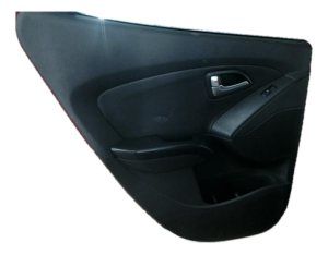 2010-2015 Hyundai Tucson Brown Door Interior Trim Panel with Power Windows and Locks - Rear, Left (Driver) (Used OEM)