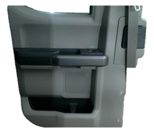 2015-2020 Ford F-150 Black Door Interior Trim Panel with Power Windows and Locks - Rear, Left (Driver) (Used OEM)