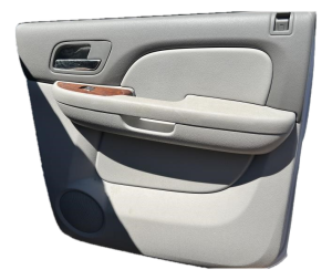 2007-2014 GMC Yukon Gray Door Interior Trim Panel - Rear, Right (Passenger) (Used OEM)