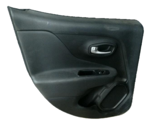 2015-2023 Jeep Renegade Black Door Interior Trim Panel with Power Windows and Power Locks - Rear, Left (Driver) (Used OEM)