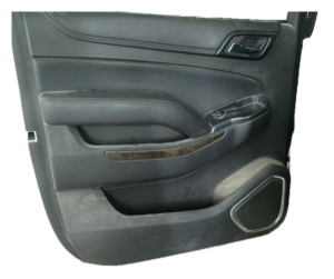 2015-2020 GMC Yukon XL Black Door Interior Trim Panel with Power Windows and Locks - Rear, Left (Driver) (Used OEM)