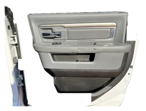 2013-2018 Ram 1500 Gray Door Interior Trim Panel with Power Windows and Locks - Rear, Right (Passenger) (Used OEM)