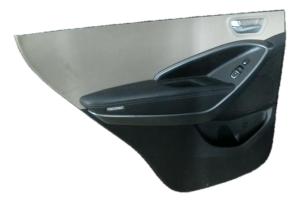 2013-2019 Hyundai Santa Fe Brown Door Interior Trim Panel with Power Windows and Locks - Rear, Left (Driver) (Used OEM)