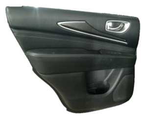 2014-2020 INFINITI QX60 Black Door Interior Trim Panel with Power Windows and Locks - Rear, Left (Driver) (Used OEM)