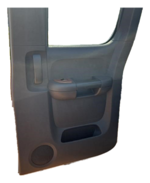 2007-2014 GMC Sierra 2500 HD Black Door Interior Trim Panel - Rear, Right (Passenger) (Used OEM)