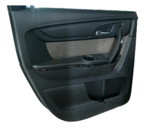 2007-2016 GMC Acadia Black Door Interior Trim Panel with Power Windows and Locks - Rear, Left (Driver) (Used OEM)