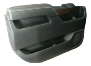 2015-2019 GMC Sierra 2500 HD Black Door Interior Trim Panel with Power Windows and Locks - Rear, Left (Driver) (Used OEM)