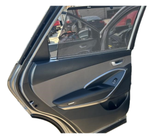 2019 Hyundai Santa Fe XL Gray Door Interior Trim Panel with Sunshade - Rear, Left (Driver) (Used OEM)