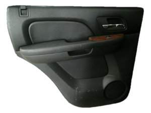 2007-2014 GMC Yukon Black Door Interior Trim Panel - Rear, Left (Driver) (Used OEM)