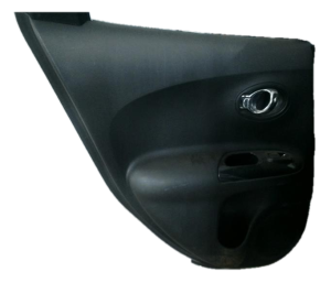 2011-2015 Nissan Juke Black Door Interior Trim Panel with Power Windows and Locks - Rear, Left (Driver) (Used OEM)