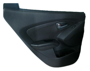 2010-2015 Hyundai Tucson Brown Door Interior Trim Panel with Power Windows and Locks - Rear, Left (Driver) (Used OEM)