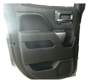 2015-2019 GMC Sierra 2500 HD Black Door Interior Trim Panel - Rear, Left (Driver) (Used OEM)