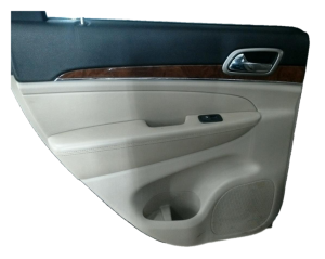 2011-2013 Jeep Grand Cherokee Tan Door Interior Trim Panel - Rear, Left (Driver) (Used OEM)