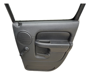 2002-2008 Dodge Ram 1500 Black Door Interior Trim Panel with Manual Windows - Rear, Right (Passenger) (Used OEM)