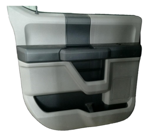 2015-2020 Ford F-150 Gray Door Interior Trim Panel with Power Windows and Locks - Rear, Left (Driver) (Used OEM)