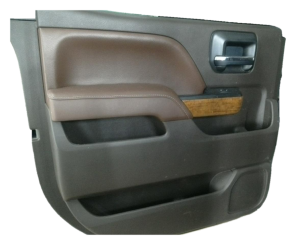 2015-2019 GMC Sierra 2500 HD Brown Door Interior Trim Panel - Rear, Left (Driver) (Used OEM)