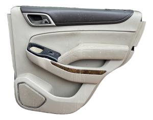 2015-2020 GMC Yukon XL Tan Door Interior Trim Panel with Power Windows and Locks - Rear, Right (Passenger) (Used OEM)