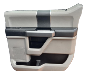 2015-2020 Ford F-150 Gray Door Interior Trim Panel with Power Windows and Locks - Rear, Right (Passenger) (Used OEM)