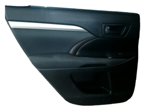 2014-2019 Toyota Highlander Black Door Interior Trim Panel with Power Windows and Locks - Rear, Left (Driver) (Used OEM)
