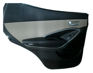 2013-2019 Hyundai Santa Fe Tan Door Interior Trim Panel with Power Windows and Locks - Rear, Left (Driver) (Used OEM)
