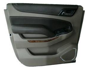 2015-2020 GMC Yukon XL Tan Door Interior Trim Panel with Power Windows and Locks - Rear, Left (Driver) (Used OEM)