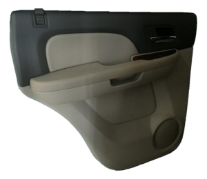 2007-2014 GMC Yukon Tan Door Interior Trim Panel with Power Windows and Locks - Rear, Left (Driver) (Used OEM)