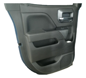 2015-2019 GMC Sierra 2500 HD Black Door Interior Trim Panel with Power Windows and Locks - Rear, Left (Driver) (Used OEM)