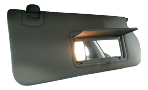 2015-2018 Nissan Murano Tan Illuminated Vanity Mirror Sun Visor - Right (Passenger) (Used OEM)